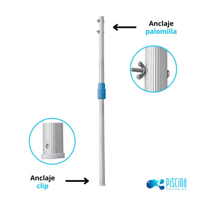 Mango extensible combinado clip/palomillas