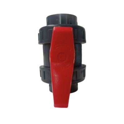 VALVULA BOLA PVC D.50 CH MANETA ROJA